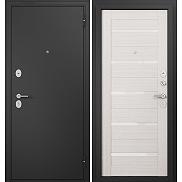 Дверь входная Family Eco MP CR-142 Черный муар металлик/МДФ Бьянко ларче Lakobel White Задвижка
