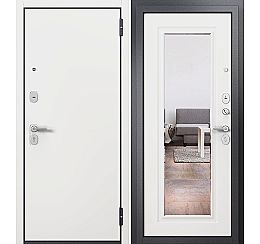 Дверь входная Family Mass РР M-100/M-140 Белый софт/Белый софт  mirror