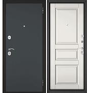 Дверь входная Home Eco MP 6ED-2 Черный муар металлик/Белый софт Задвижка