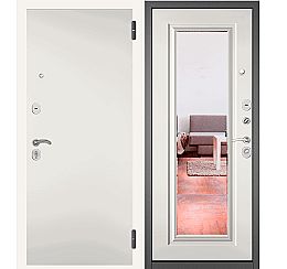 Дверь входная Home Eco PP 6E-100-6E-140 Белый софт/Белый софт mirror Задвижка
