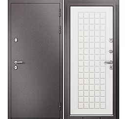 Дверь входная Termo Standart MP 10T-11 Шоколад букле (порог)/Белый ларче