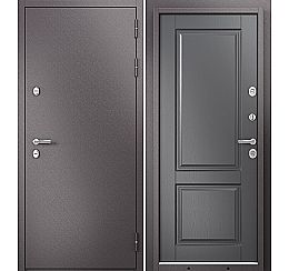 Дверь входная Termo Standart MP 10TD-1 Шоколад букле (порог)/Дуб графитовый матовый