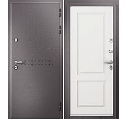 Дверь входная Termo Standart MP 10TD-1 Шоколад букле (порог)/R-4 Белый ларче