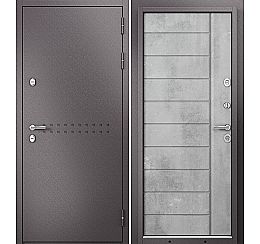 Дверь входная Termo Standart MP 10T-136 Шоколад букле (порог)/R-4 Бетон серый