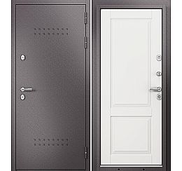 Дверь входная Termo Standart MP 10TD-1 Шоколад букле (порог)/R-5 Белый софт