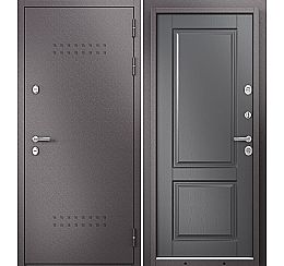 Дверь входная Termo Standart MP 10TD-1 Шоколад букле (порог)/R-5 Дуб графитовый матовый