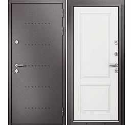 Дверь входная Termo Standart MP 10TD-1 Шоколад букле (порог)/R-6 Белый софт