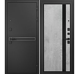 Дверь входная Trust Mass MP SiSt-3 Черный муар металлик/D-4 Бетон серый Lakobel Black