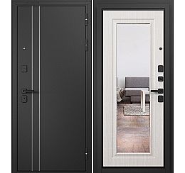 Дверь входная Trust Mass MP 9S-140 Черный муар металлик/D-5 Бьянко ларче mirror