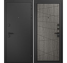 Дверь входная Trust Mass MP 9S-130 Черный муар металлик/Дуб графит
