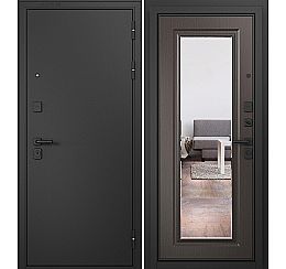 Дверь входная Trust Mass MP 9S-140 Черный муар металлик/Шоколад ларче mirror