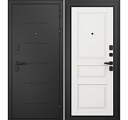 Дверь входная Trust Mass MP 9SD-2 Черный муар металлик/R-6 Белый ларче