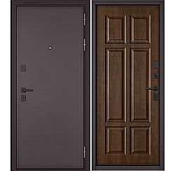 Дверь входная Trust Mass MP 9S-103 Графит букле/Орех грецкий (фурнитура черная)