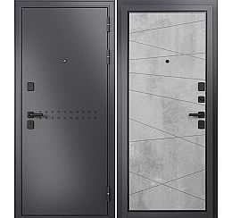 Дверь входная Trust Mass MP 9S-130 Графит букле/R-4 Бетон серый