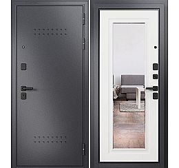 Дверь входная Trust Mass MP 9S-140 Графит букле/R-5 Белый софт mirror