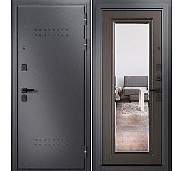 Дверь входная Trust Mass MP 9S-140 Графит букле/R-5 Шоколад ларче mirror