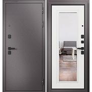 Дверь входная Trust Mass MP 9S-140 Шоколад букле/Белый ларче mirror