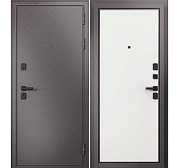 Дверь входная Trust Mass MP 9S-100 Шоколад букле/Белый софт (Фурнитура чёрная)