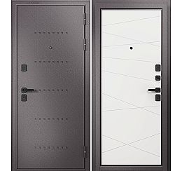 Дверь входная Trust Mass MP 9S-130 Шоколад букле/R-6 Белый софт