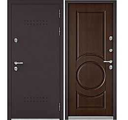Дверь входная Termo Standart MP R5(порог)/D-6 Шоколад букле/Дуб коньяк