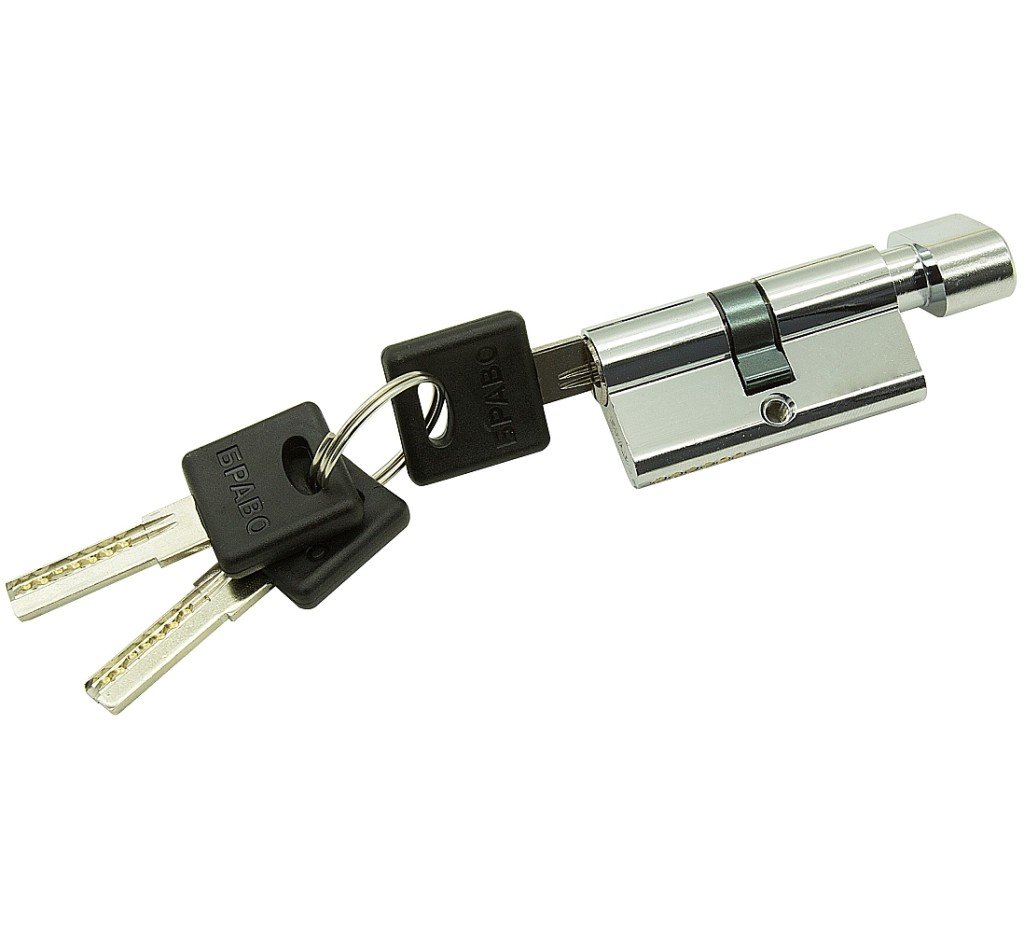 Цилиндр ключ/фиксатор Bravo AРF-60-30/30 C Хром (алюм., 3 ключа)