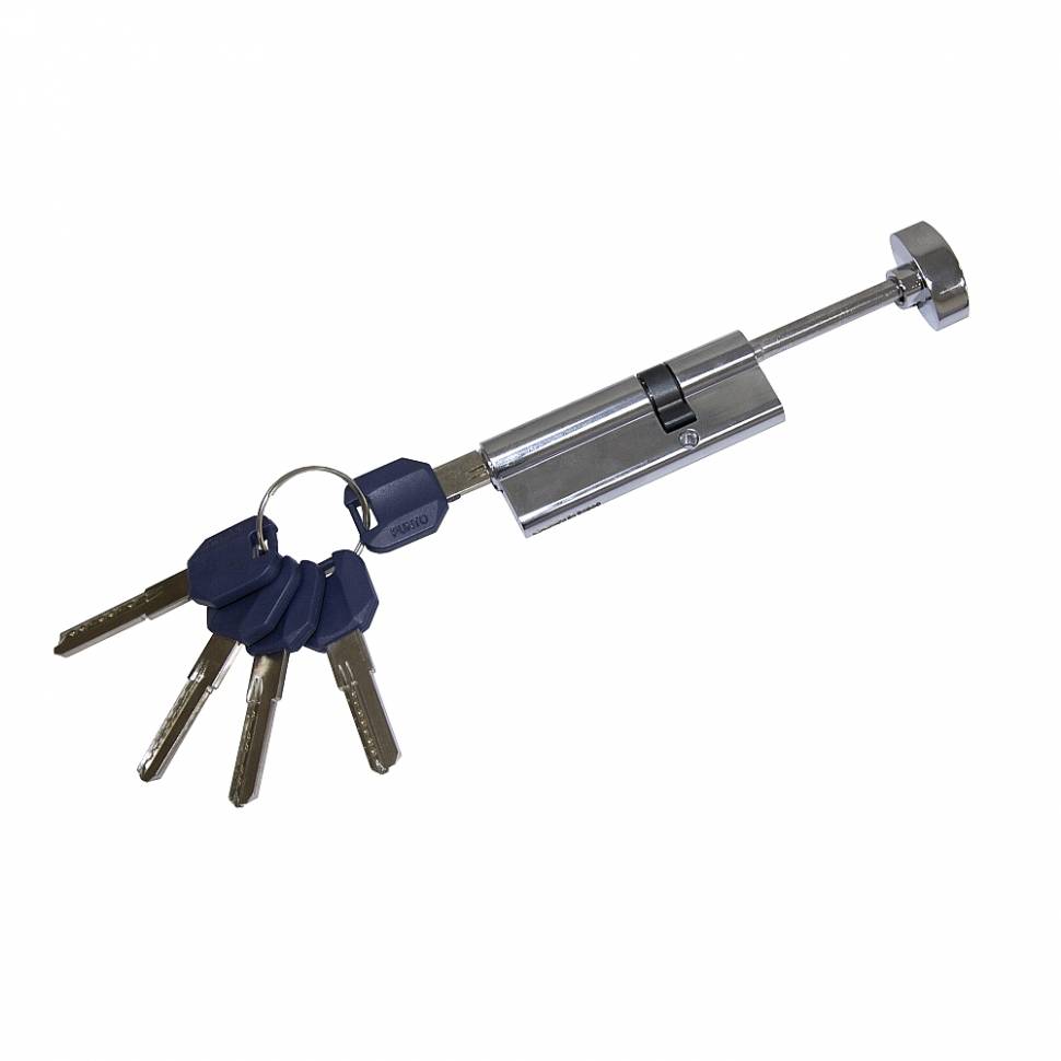 Цилиндр Ключ-фиксатор со штоком Punto Z-407 85*55*30 CP Хром (ЦАМ, 5 ключей)