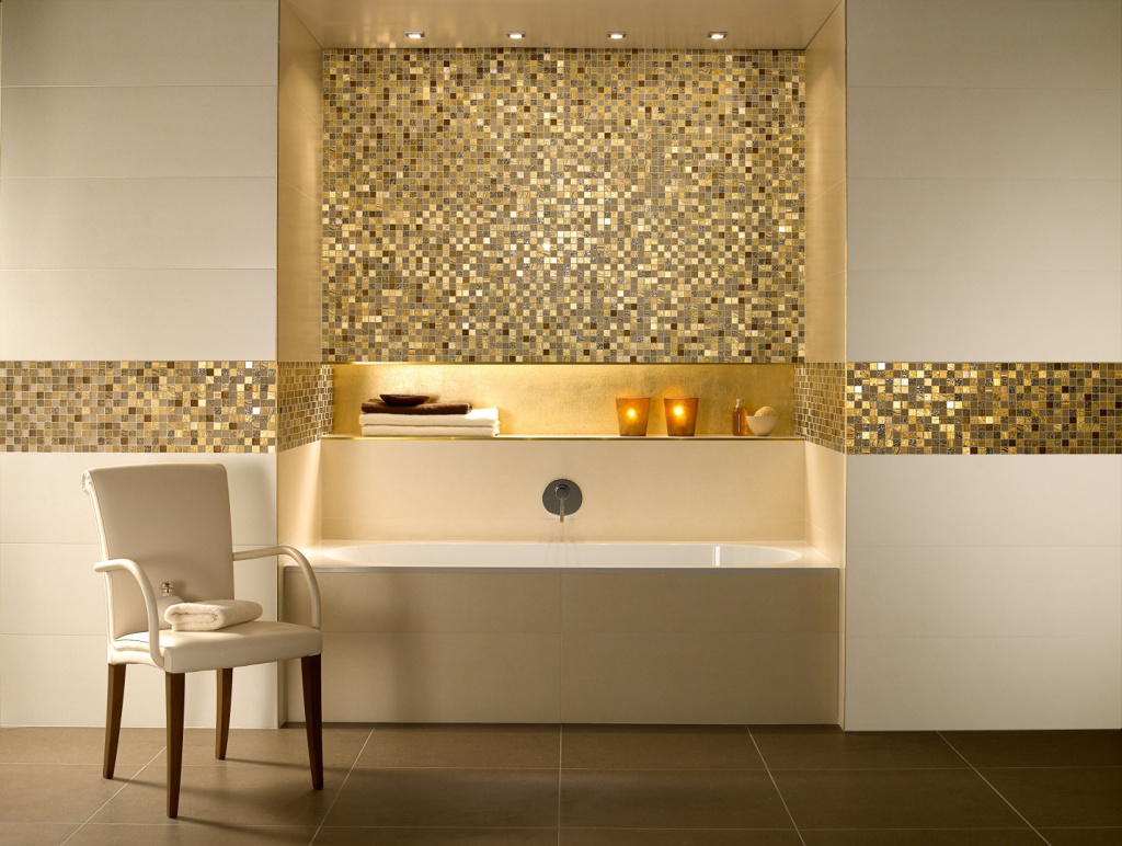 Использование мозаичной плитки для отделки ванной