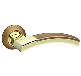 Ручка раздельная для входной и межкомнатной двери «ACCORD RM AB/GP-7» Бронза/Золото