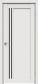 Дверь межкомнатная  "Concept-604" Белоснежно матовый, стекло Лакобель черное