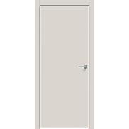 Дверь межкомнатная "Concept-701" глухая Лайт грей, кромка-чёрная матовая