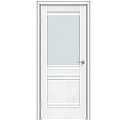 Дверь межкомнатная "Future-593" Дуб серена белый кристалл, стекло Сатинат белый