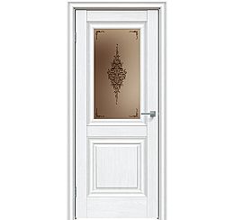 Дверь межкомнатная "Future-621" Дуб серена белый кристалл, стекло Сатин бронза бронзовый пигмент