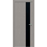 Дверь межкомнатная "Future-703" Дуб Серена каменно-серый, вставка Лакобель чёрный, кромка-ABS