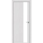 Дверь межкомнатная  "Future-703" Дуб Серена светло-серый стекло Лакобель белый, кромка ABS