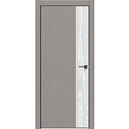 Дверь межкомнатная "Future-708" Дуб Серена каменно-серый, вставка Дуб патина серый, кромка-чёрная матовая
