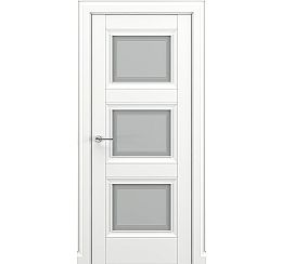 Дверь межкомнатная «Гранд В1» Белый матовый остекление Сатинато