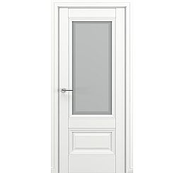 Дверь межкомнатная «Турин В3» Белый матовый остекление Сатинато