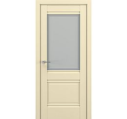 Дверь межкомнатная «Венеция В4» Матовый кремовый остекление Сатинато