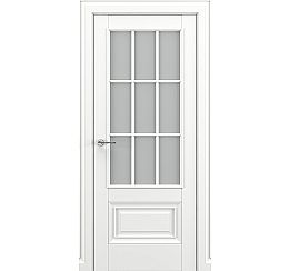 Дверь межкомнатная «Турин АК В1» Белый матовый остекление Сатинато
