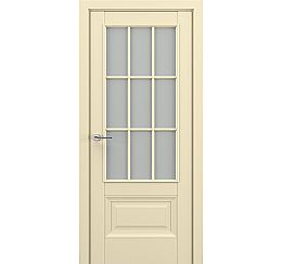 Дверь межкомнатная «Турин  АК В2» Матовый кремовый остекление Сатинато
