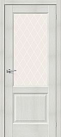 Дверь межкомнатная из эко шпона «Неоклассик-33» Bianco Veralinga остекление White Сrystal