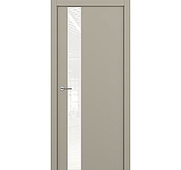 Дверь межкомнатная "А3 ALU" Серый шелк стекло Лакобель белый