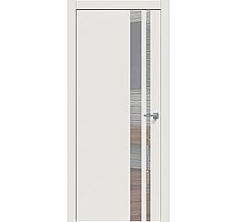 Дверь межкомнатная "Concept-712" Белоснежно матовый, вставка Зеркало, кромка-ABS