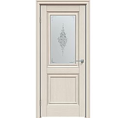 Дверь межкомнатная "Future-587" Дуб Серена керамика, стекло Сатин белый лак прозрачный