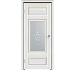 Дверь межкомнатная "Future-589" Дуб Серена светло-серый, стекло  Сатин белый лак перламутр