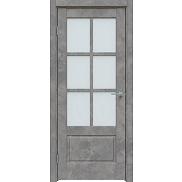 Дверь межкомнатная "Future-640" Бетон тёмно-серый стекло Сатинат белый