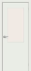 Дверь межкомнатная из ПВХ "Браво-7" Super White остекление Magic Fog