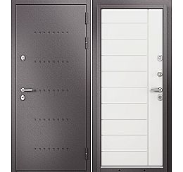 Дверь входная Termo Standart MP 10T-136 Шоколад букле (порог)/R-6 Белый софт